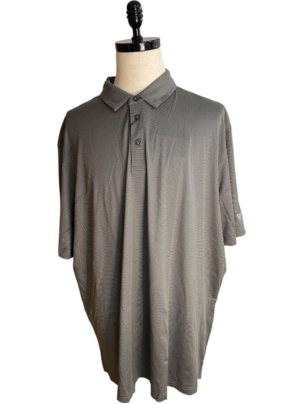 Maelreg Jacquard Performance Polo Black Gray